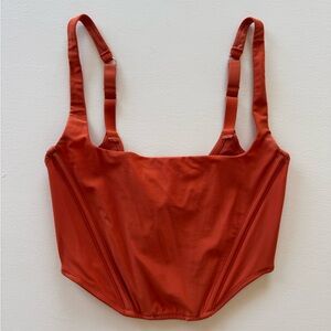 Urban Outfitters Women’s Small Orange Corset Top Square neck Cropped